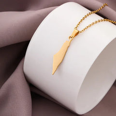 Palestine Map Flag Pendant Necklace (One Piece)