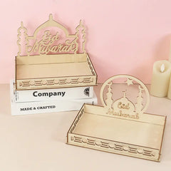 Wooden Food Tray for Ramadan Decoration and Party Use