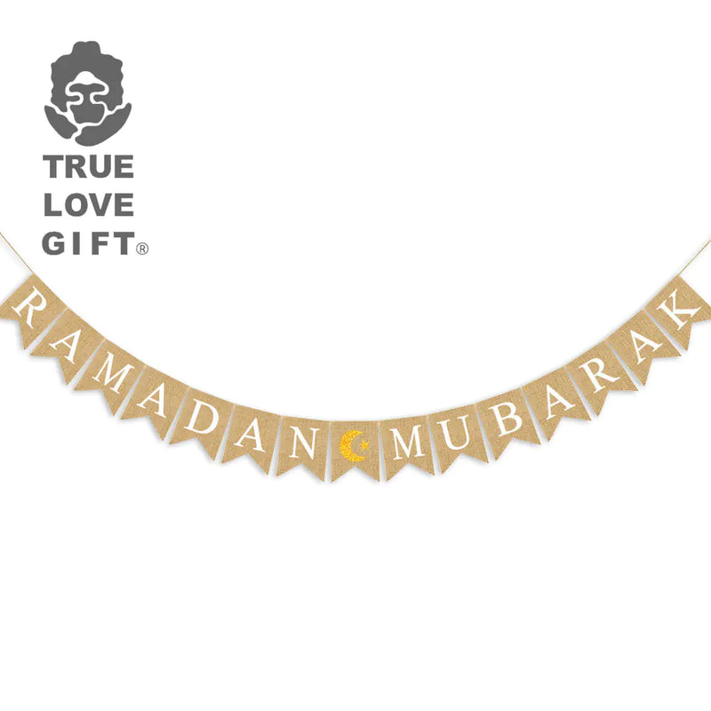 Ramadan Moon Festival Burlap Banner Decorations Wholesale