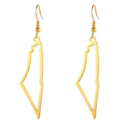 Palestine Outline Earrings with Titanium Steel Design (Pair)