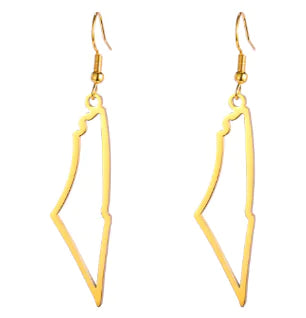 Palestine Outline Earrings with Titanium Steel Design (Pair)