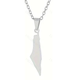 Stainless Steel Palestine Map Pendant Necklace (One)