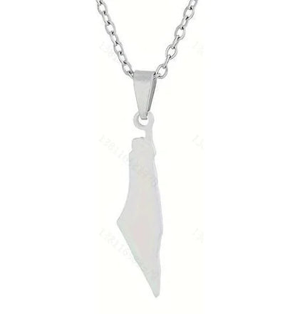 Stainless Steel Palestine Map Pendant Necklace (One)
