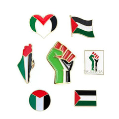 "Metal Pin Badge - Free Palestine Flag Accessory"