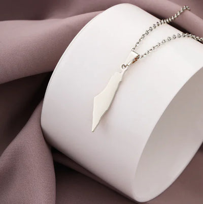 Palestine Map Flag Pendant Necklace (One Piece)