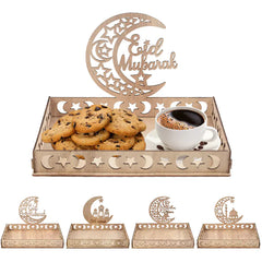 Wooden Food Tray for Ramadan Decoration and Party Use
