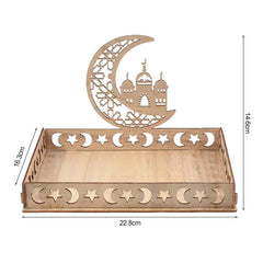Wooden Food Tray for Ramadan Decoration and Party Use