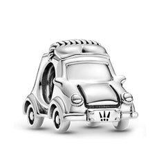 VW Beetle Charm - 925 Silver Bead Accessory (One)
