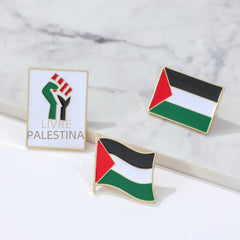"Metal Pin Badge - Free Palestine Flag Accessory"