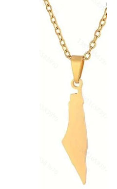Stainless Steel Palestine Map Pendant Necklace (One)